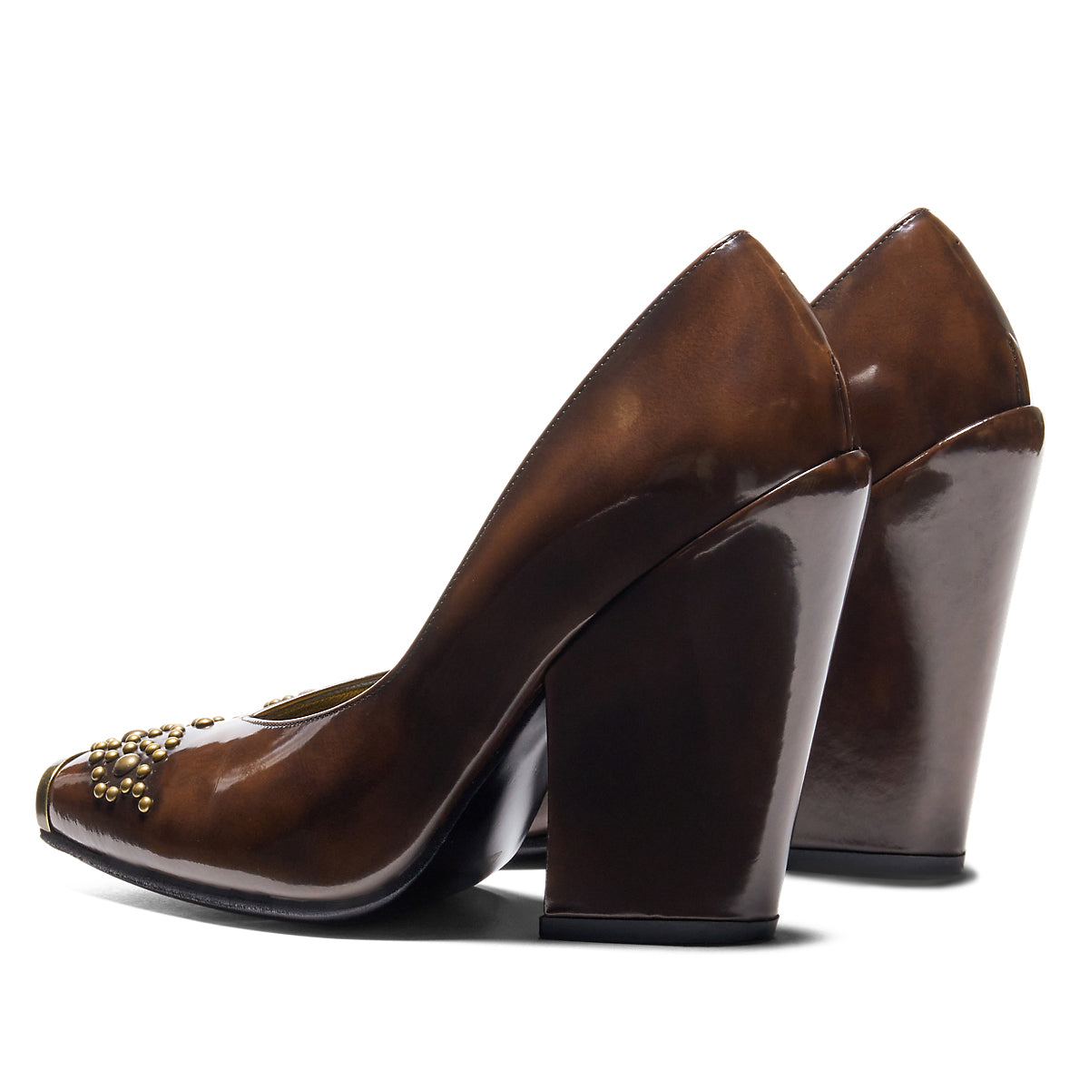 TIGER EQUA STUDS - LICORICE BROWN / PURE GOLD - view 4