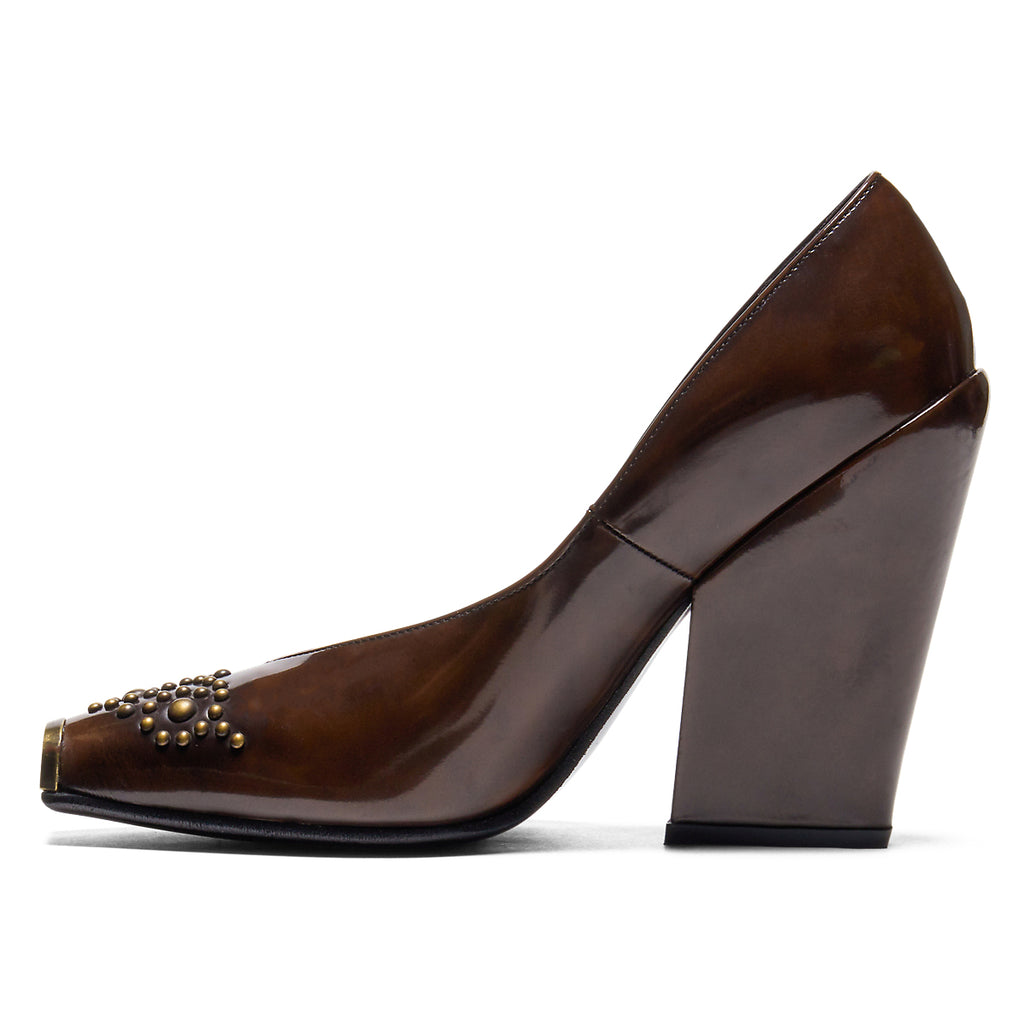 TIGER EQUA STUDS - LICORICE BROWN / PURE GOLD - view 3