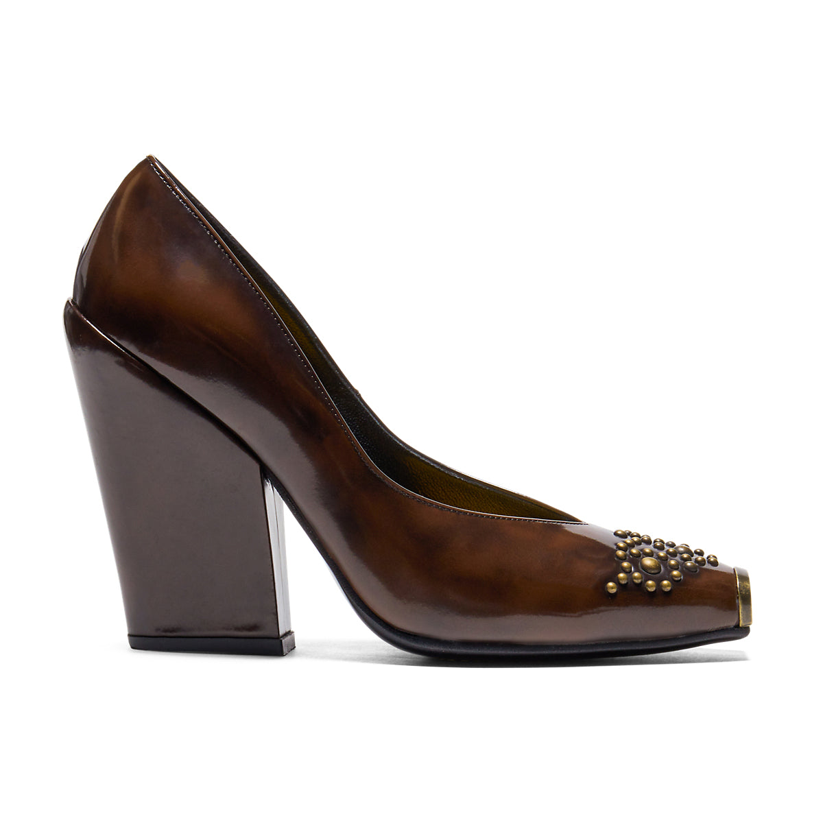 TIGER EQUA STUDS - LICORICE BROWN / PURE GOLD - main view